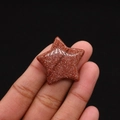 Five-pointed star goldstone gem bead with red-brown color and sparkling finish - 30mm (Thickness 8mm) / Gold Sandstone
