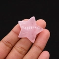 Handheld polished star shaped natural rose quartz stone for DIY craft accessories - 30mm (Thickness 8mm) / Rose Quartz