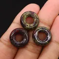 Unakite Donuts mit natürlichen roten und grünen Mustern für die Schmuckherstellung - 16mm / Drachenblutstein