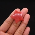 Polished pink star-shaped natural stone bead for DIY jewelry and desktop decoration - 30mm (Thickness 8mm) / Watermelon Quartz