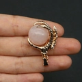 Pink quartz ball pendant with gold-plated dragon claw design for DIY jewelry necklaces - Rose Quartz