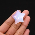 Star-shaped opalite stone with iridescent glow held in hand for jewelry DIY - 30mm (Thickness 8mm) / Opal