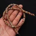 Cuentas de jaspe en forma de disco plano con texturas naturales para pulseras DIY - 6x6mm (Espesor 2mm) / No. 1 (Textura de Piedra Picasso)