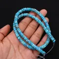 Cuentas espaciadoras de turquesa azul redondas y planas para pulseras DIY artesanales - 6x6mm (Espesor 2mm) / N.º 3 (Azul Turquesa)