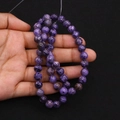 Natural purple emperor stone round beads with unique silk texture for DIY jewelry making - 4mm / Purple Pattern