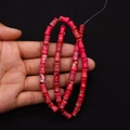 Perles en pierre tachetée rose en forme de bambou pour création de bijoux - Style à Motif Craquelé Rouge (No. 1) / 6x10mm