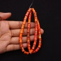 Perles en jaspe impérial orange en forme de bambou pour bijoux DIY - Style Tonneau Rouge-Orange (No. 5) / 6x10mm