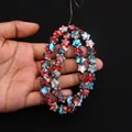 Handheld colorful five-pointed star natural stone beads for DIY necklace accessories - 10x10mm (4mm Thickness) / Mixed Color Cracked (No. 6)