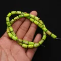 Perles cylindriques en jaspe impérial vert avec textures naturelles pour bijoux DIY - 6x10mm, 24g / N°8 (Vert Lumineux)
