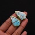 Pendenti a goccia in turchese sintetico lucido con venature marmorizzate blu e verdi - N. 5 (Marmo Blu Verde Marrone)