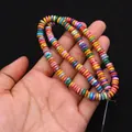Perline distanziatrici tonde piatte in turchese sintetico per gioielli fai-da-te - 6x6mm (Spessore 2mm) / N. 9 (Multicolore Misto)