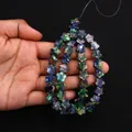 Handheld star shaped natural emperor stone beads with colorful mottled textures - 10x10mm (4mm Thickness) / Blue Green Red Brown (No. 8)