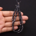 Polished black imperial stone cylinder beads 4x8mm for DIY jewelry making crafts - 4x8mm / Black Veined Agate Color