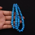 Filo di perle cilindriche in diaspro imperiale blu con trama marmorea per gioielli DIY - 6X8mm / Colore 2 (Marmo Blu)