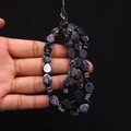 Perles en pierre impériale noire naturelle en forme de goutte pour la création de bijoux - 8x10mm (Épaisseur 4mm) / N° 1