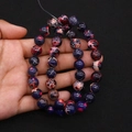 Deep blue dyed Emperor stone round beads with red and white veins for DIY jewelry - 4mm Size / Blue Red Textured (No. 4)