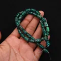 Perles cylindriques en pierre empereur vert foncé marbrées pour création de bijoux DIY - 6x10mm, 24g / N°15 (Fissure Vert Foncé)