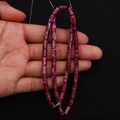 Cylindrical natural stone beads in vibrant magenta purple with marble texture for jewelry - 4x8mm / Size 15