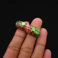 Polychromatic imperial stone bridge charm for DIY jewelry bracelets and accessories - Cylindrical Curved Style / No. 3 (Multi-Color Spliced)