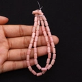 Perline cilindriche in pietra rosa per creazione gioielli fai-da-te 4x8mm sfuse in filo - 4x8mm / Colore Opale Rosa Chiaro