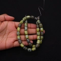 Perle in pietra naturale a forma di botte verde e nero per gioielli fai-da-te - 8X10mm / Verde Oliva Venato Nero (N. 1)