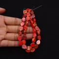 Perles en jaspe rouge poli avec marbrures naturelles pour la création de bijoux DIY - 8x10mm (Épaisseur 4mm) / Taille 7