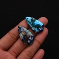 Blue and green synthetic turquoise teardrop pendants with unique stone vein patterns - No.2 (Blue Green Brown Mosaic)