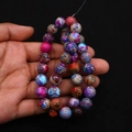 Colorful dyed imperial stone beads for handmade DIY necklaces with natural marble texture - Multicolor Marble (No. 9)