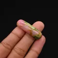Polished cylindrical natural stone bead in pink and green for DIY jewelry making - Cylindrical Curved Style / No. 7 (Pink Green Brown Marbled)