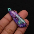 Irregular purple and cyan emperor stone teardrop pendant for DIY jewelry making - 13x45mm / Purple and Cyan Mix