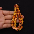 Perles impériales en forme de goutte orange et jaune pour la création de colliers - 8x10mm (Épaisseur 4mm) / Taille 9