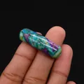 Cylindrical multi-color emperor stone bead with blue green and purple natural texture - Cylindrical Curved Style / No. 9 (Blue Green Purple Brown) / 0.0