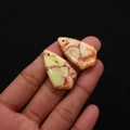 Ciondolo a goccia in pietra imperiale beige e rossa per la creazione di gioielli DIY - N. 6 (Vene Beige Arancio Rosso)