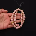 Filo di perline a botte in pietra imperiale rosa per creazione gioielli e collane - 8X10mm / Rosa Giallo Verde Venato (N. 5)
