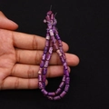 Perline a cilindro in pietra imperatore viola 4x8mm con trama naturale per gioielli fai-da-te - 4x8mm / Lilla Picchiettato
