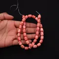 Perle in pietra imperiale rosso arancio a forma di barile per gioielli e collane fai da te - 8X10mm / Rosso Arancio Venato Bianco (N. 7)