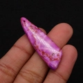 Purple emperor stone triangular cone pendant with red marble veins and top hole - 13x45mm / Purple and Red Textured