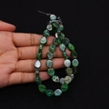 Fil de perles gouttes en pierre impériale verte pour la création de colliers DIY - 8x10mm (Épaisseur 4mm) / Taille 15