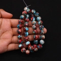 Vibrant multi-color emperor stone round beads with natural marble texture for DIY jewelry - Multicolor Natural Cracked (No. 16)