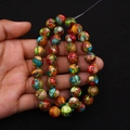 Polished colorful imperial jasper round beads for handmade DIY jewelry necklaces - Multicolor Mottled (No. 17)