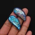 Pendenti in pietra imperiale blu e turchese per la creazione di gioielli fai-da-te - Motivo screziato blu-verde (N. 7)