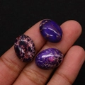 Tres piedras ovaladas de jaspe imperial morado con vetas doradas para joyería - 13x18mm / No.6 (Púrpura)