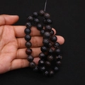 Polished natural emperor stone beads with dark brown and black marbled pattern - Deep Brown Black Spotted (No. 21)