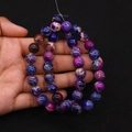 Polished round king stone beads in purple and blue with natural marble texture for DIY - Purple Blue Red Textured (No. 24)