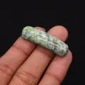 Light green imperial stone curved bridge connector for DIY jewelry bracelets and necklaces - Cylindrical Curved Style / No. 25 (Light Teal Jade)