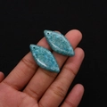 Pendentif en pierre impériale bleu-vert en forme de marquise pour bijoux personnalisés - Taches Minérales Bleu-Vert (N° 18)