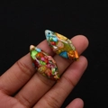 Pendentif en pierre impériale colorée en forme de losange pour la création de bijoux DIY - Pierre Minérale Colorée (N° 19)