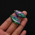 Pendentif en pierre naturelle mosaïque multicolore en forme de marquise pour bijoux - Color Block Vert Violet Magenta (N° 21)