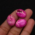 Cuentas de piedra emperador rosa ovaladas con textura de red para joyería DIY - 13x18mm / No.15 (Rojo Rosa)