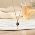 Detalle del collar de globo aerostático con colgante de esmalte de colores y oro - Estilo de Esmalte Pintado de Cinco Colores (XL02460)